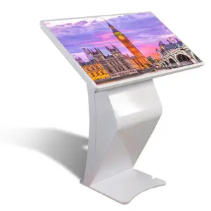 Monitor multi touch screen floor stand display advertising lcd information interactive kiosk for hotel bank shopping mall