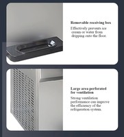 Machine à crème glacée molle biseautée à plan incliné avec capacité de 25 ~ 28L/H à saveur de mélange 2 + 1 avec acier inoxydable