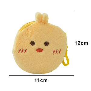 Porte-monnaie en peluche doux motif dessin animé, mini porte-clés à fermeture éclair, mignon lapin ou ours, cadeau unisexe KL 11x12cm en coton PP - Grande Vente - Product Image 6
