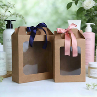 Nouvelle boîte d'emballage pour produits de soins personnels, boîte en papier personnalisée avec fenêtre en PET, boîtes cadeaux portables