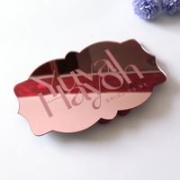 Cartes de Table en acrylique Rose or Rose, élégantes, découpées au Laser, Logo professionnel personnalisé