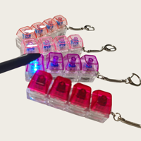 Custom Logo Illuminated 4-Key Mechanical Switch Keycap Fidget Toy PBT ABS Acrylic Plastic Stress Relief Keyboard Keychain Gift