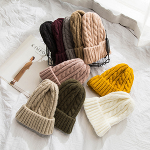 2020 hat female autumn and winter twist knit wool top hat Korean version wild hood casual student heard cold protection hat - Product Image 2