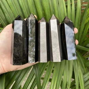 1 Pc Hot Sell High Quality Nature Golden Obsidian Point 7-11cm Healing Crystal Stone Tower for Decor Gift - Product Image 3