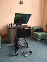Teleprompter Profesional de 22 Pulgadas con Doble Monitor para Entrevistas Presidenciales, Conferencias, Cámara de Estudio, para Laptop