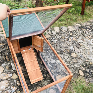 Jaula para Conejos de Madera Ecológica SDR015, para Interiores y Exteriores, Techo Impermeable Grande, Bandeja Antiderrames y Rampa para Conejos y Cobayas - Product Image 6