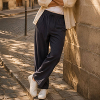 Pantalon décontracté pour homme en lyocell et lin, disponible en gros – Pantalon essentiel, pantalon de survêtement à cordon pour homme, personnalisable avec logo