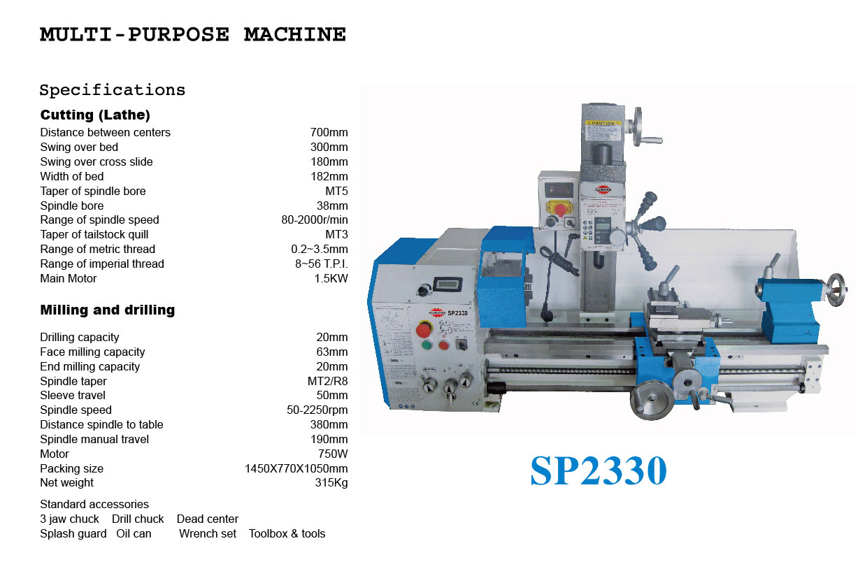 MPV 290 Lathe Mill Combo - Precision Mini Machine SP2330