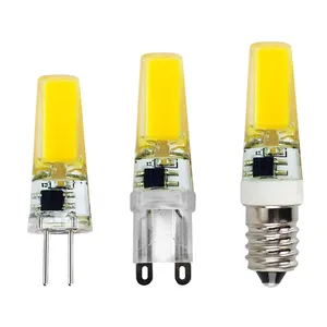 Lâmpada led de alto brilho cob, g4 g9 e14, 5w, 3000k, 6000k, branco quente, ac 220v, 12v, lustre de cristal