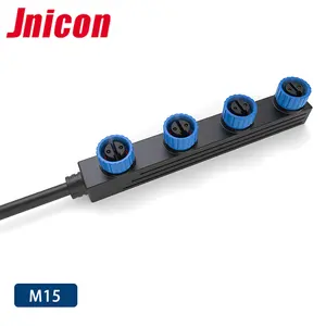 Jnicon M15 electrical waterproof cable connector 2 3 4 5pin mini male female receptacle IP68 electrical charging waterproof plug