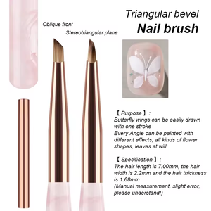 Rose bonne apparence outil de beauté de haute qualité acrylique brosse à ongles française étiquette privée Gel brosse à ongles pour fleur sculptée/<span class=keywords><strong>papillon</strong></span> - Product Image 4