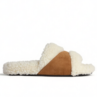 Chaussons en daim style Maillard pour femmes grandes tailles avec boucle décorative, fourrés, chauds, à porter à l'intérieur et à l'extérieur