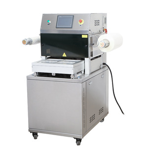 Machine de scellage sous vide pour barquettes en PP, PET, <span class=keywords><strong>acier</strong></span> inoxydable et plastique, scelle 6 barquettes par lot - Product Image 1