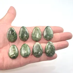 3mm Big Hole Natural Loose Flat Tumbling Green Diopside Epidote Stone Beads Miss Stone Men's Necklace Pendant Fashion Jewelry