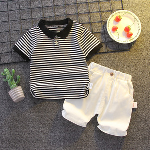 Ensemble de vêtements décontractés pour garçons de 0 à 4 ans, polo à manches courtes et short en jean, mode été - Product Image 6