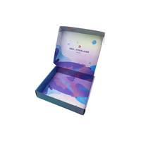 Dossiers ondulés personnalisés violets pour perruques, avec laminage brillant, doublure en éponge, forme d'avion et logo personnalisé