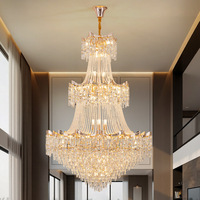 Nouveau Style Villa Lustre Moderne Hôtel Lobby Escalier Décoration Cristal Pendentif Lumière Personnalisé Grand Projet Led Lustres