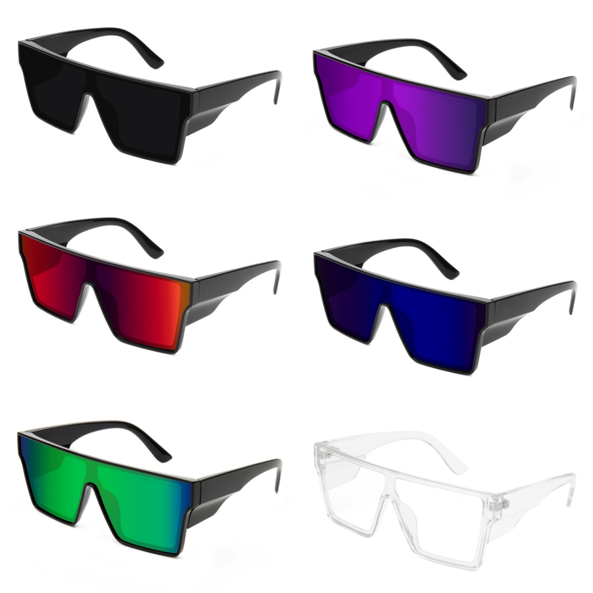 LMA Newest One-Piece Blue Mirror Lens Custom Shades