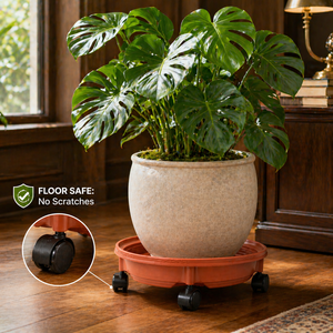 Chariot à plantes robuste avec roulettes pivotantes à 360 degrés et support de plantes à roulettes verrouillables pour intérieur et extérieur - Product Image 4