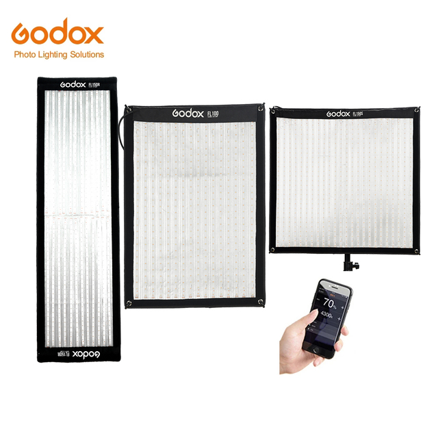 Godox FL60 FL100 FL150S FL150R Flexible LED Video Light Rollable Cloth Lamp with Honeycomb Grid Softbox Remote Control APP