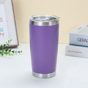 20oz Solid Matte Color Car <b>Insulated</b> Tumbler Reusable Stainless Steel Drink <b>Mug</b> - Product Image 1