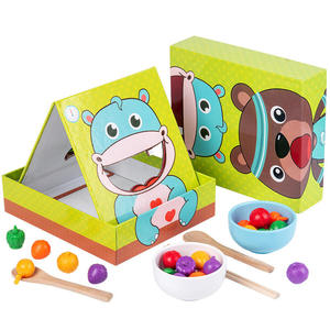 Juguetes de Habilidades Motoras para Niños, Juego Educativo de Madera con Cuentas para Encajar y Simulación de Alimentación - Product Image 2