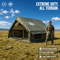 Tente de camping gonflable Zentopia quatre saisons à double porte, imperméable, en Oxford 600D, résistante au vent, grand espace, installation rapide, logo personnalisé OEM