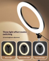 Anneau lumineux LED à température de couleur réglable, 3 modes, lampe de beauté à intensité variable avec support pour diffusion en direct, selfie, photographie, maquillage