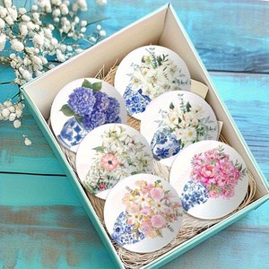 Blue White Wooden Art <b>Table</b> <b>Mats</b> Eco-Friendly Customized Color Durable for Kitchen Living Room Patio Decor Perfect Mother's Day - Product Image 2