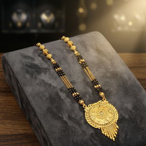 Wholesale 24K Micro Gold Plated Long Pendant Mangalsutra, Traditional Indian Long Mangalsutra, Micro Gold Plated Wedding Jewelry - Product Image 3