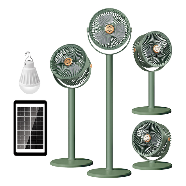 Multi Functional 4000mAh Floor Fan Retractable Vertical with Solar Energy Powered Outdoor Fan Portable Fan Mini Fan