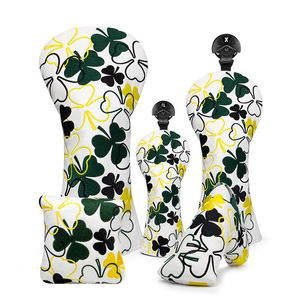 Factory OEM Golf Club <b>Covers</b> Magnetic Closure Square <b>Putter</b> <b>Mallet</b>/Blade <b>Putter</b>/Wood Embroidery Lucky Clover Golf Headcover - Product Image 1