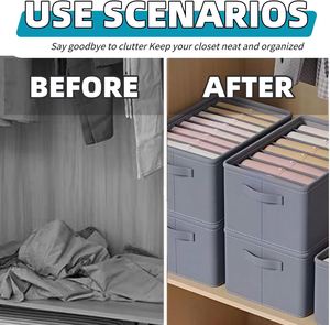 Customization Space Saving Multi-grade Foldable Waterproof <b>Storage</b> <b>Box</b> with Handle <b>for</b> Wardrobe Undergarment <b>Clothes</b> Organizer - Product Image 6