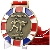 Deutschland Glänzende vergoldete Zink legierung KSC Karate Team Medaille 3D Vogel Karneval Taekwondo Judo Bjj Wettbewerb Medaille Cut Hollow Out