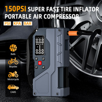 Démarreur de voiture 4-en-1 20000mAh avec compresseur d'air gonfleur de pneus, batterie externe portable et lampe torche LED pour véhicules 12V