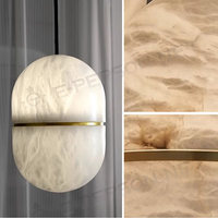 Luminaire suspendu LED moderne en albâtre de petite taille avec effet marbre, garantie de 3 ans
