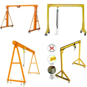 1ton 3m Cranes2.5 Ton Mobile Light Duty Adjustable Height Overhead Gantry Crane