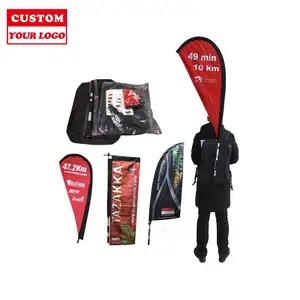 Bandeira de mochila de poliéster para exteriores personalizada tipo publicidade de exibição rápida durável