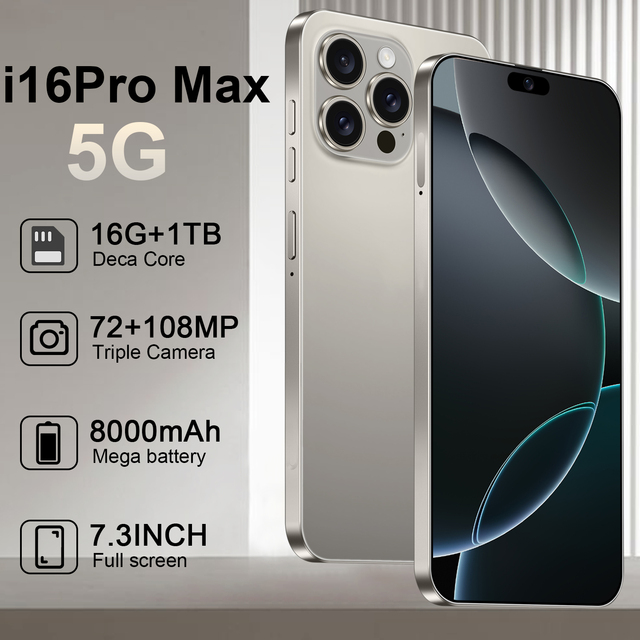 Premium Unlocked Android 5G Smartphone Deca Core 16GB+1TB 108MP FHD 8000mAh 7.3" Big Display French Global Use