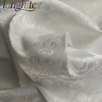 Longhitex Jacquard Satin élastique 58 pouces, motif imprimé, antistatique, 95% polyester, 5% élasthanne, poids moyen, vêtement pour filles/femmes