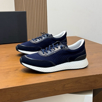 Chaussures de course rétro en cuir véritable de style italien pour hommes, lacets, semelle épaisse, baskets décontractées pour la marche