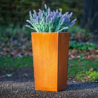 Pots de fleurs bon marché en acier corten de grande taille pour patio extérieur jardinière en métal pour parc de jardin boîte à plantes décorative pour rue