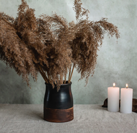 Pot de rangement en grès céramique noir mat pour ustensiles, organisateur de cuillères, décoration de cuisine rustique