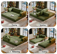 Ensemble de canapés sectionnels modernes, canapé-lit compact multifonctionnel, pouf compressible 32D, canapé de salon