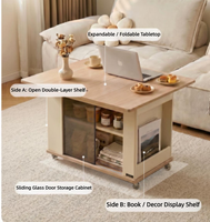 Table basse et table d'appoint convertible 2026 pour canapé, design moderne pliable pour salon et balcon, usage domestique