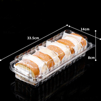 Boîtes en plastique PET transparentes pour boulangerie, boîtes à couvercle articulé jetables pour croissants, pâtisseries et biscuits