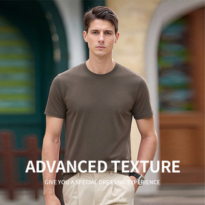 Camisetas de Verano al por Mayor para Hombre, Cuello Redondo, Manga Corta, Lisas, en Stock, Personalizables, de Modal, Algodón y Lana Fresca - Product Image 2