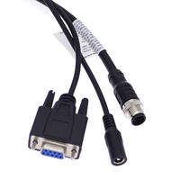 M12 8pin a DB9 Macho IP67 Contactos chapados en oro a prueba de agua RS232 RS485 Cable de cámara industrial