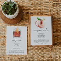 Services d'impression personnalisés Carte de recette de boisson Cartes flash de cocktail