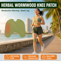 Patch chauffant de luxe aux herbes pour le genou, à l'armoise et à la moxibustion, OEM, faible MOQ, export, respirant, naturel, certifié CE, durée de conservation de 2 ans